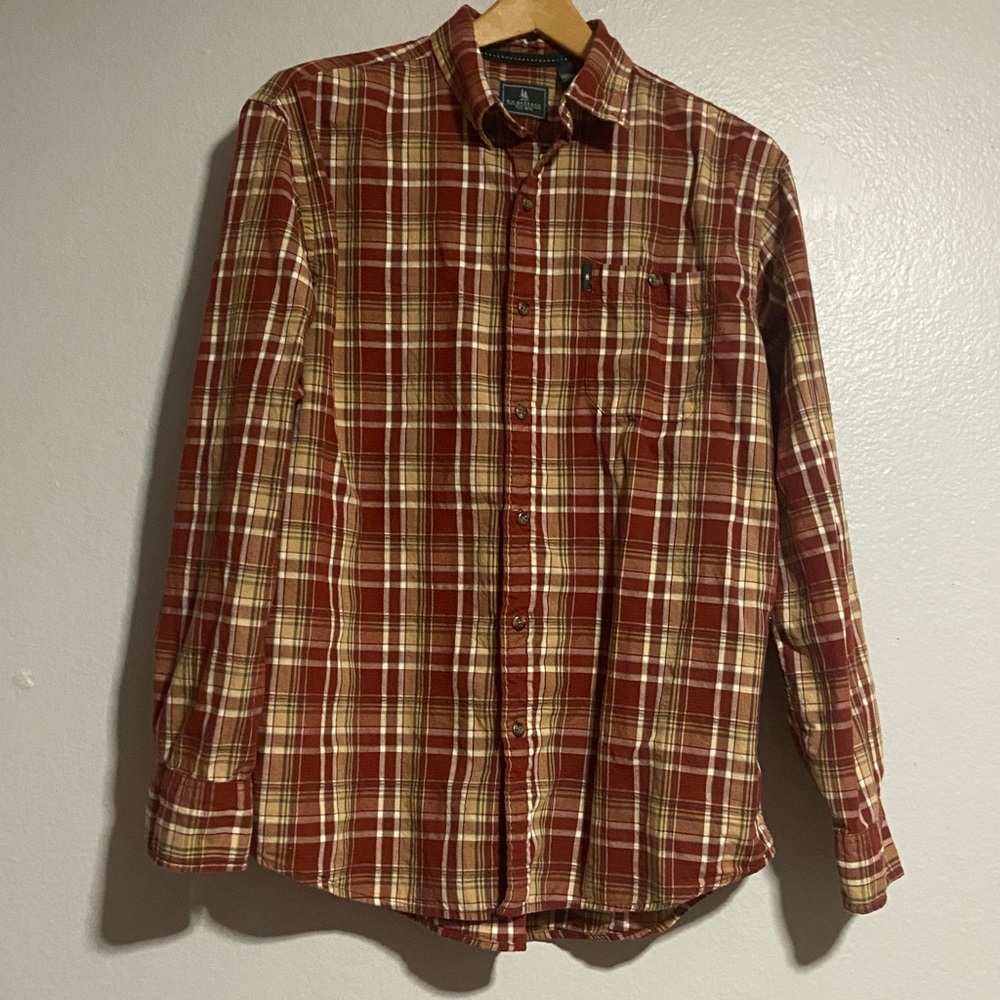 G.H. Bass & Co. Red and Tan Plaid Shirt